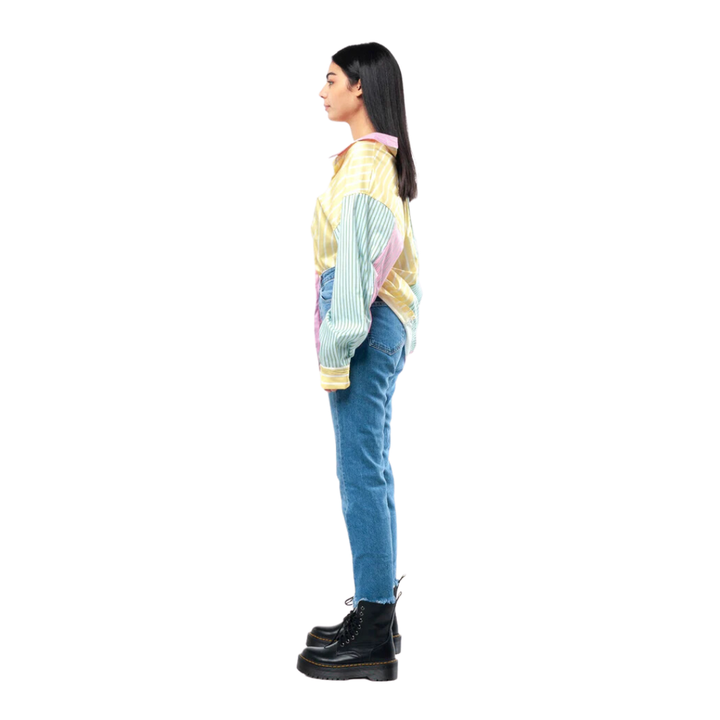 The Long Sleeve Technicolored Shirtdress