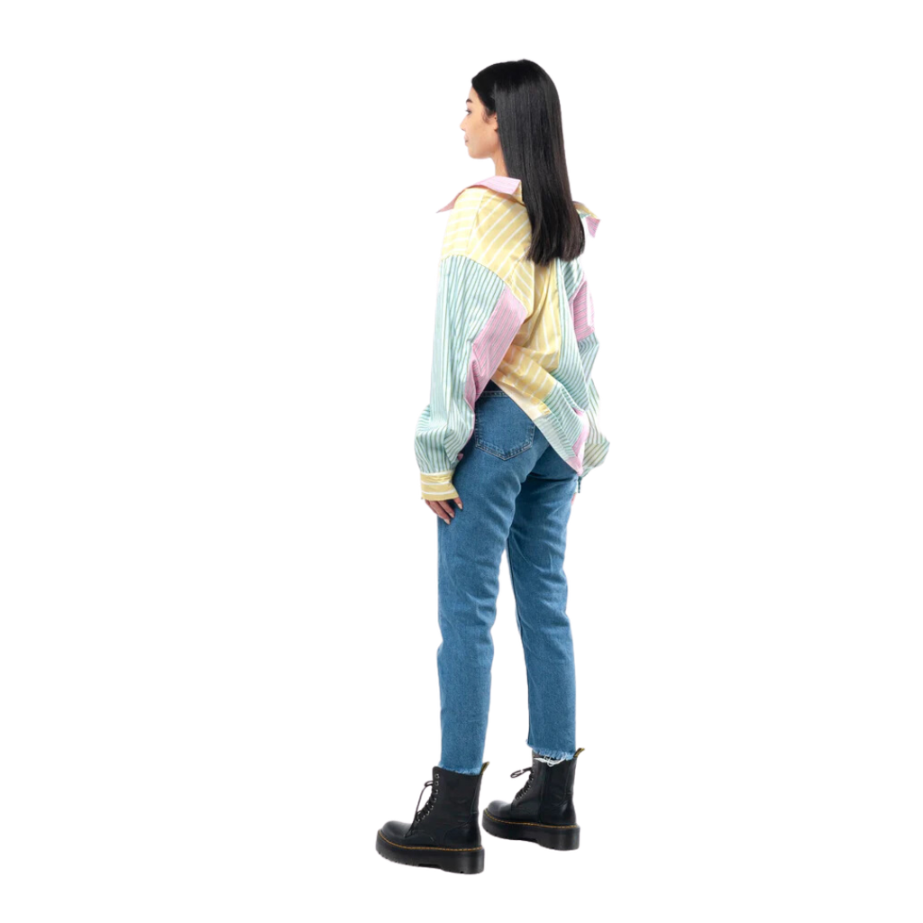 The Long Sleeve Technicolored Shirtdress