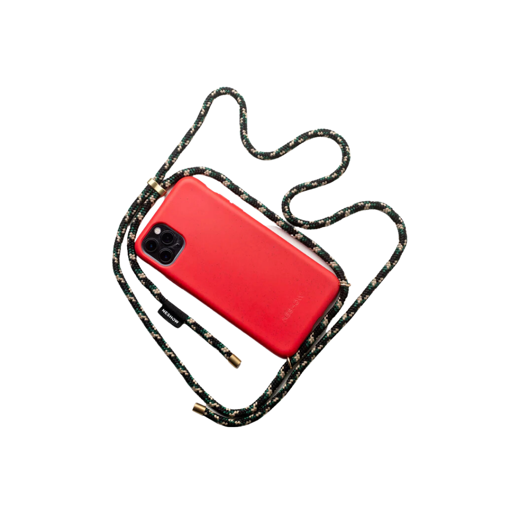 Red Case / Green + Brown Rope