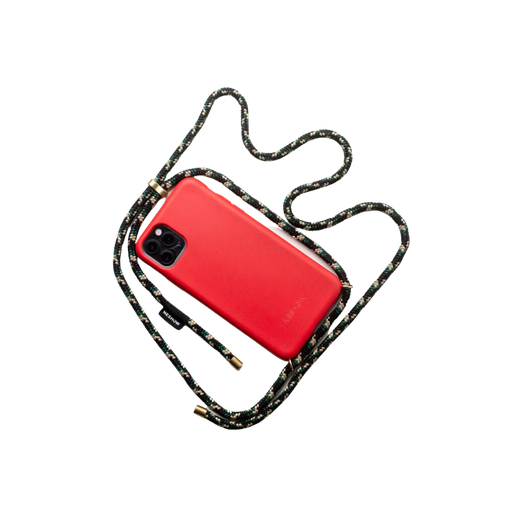 Red Case / Green + Brown Rope