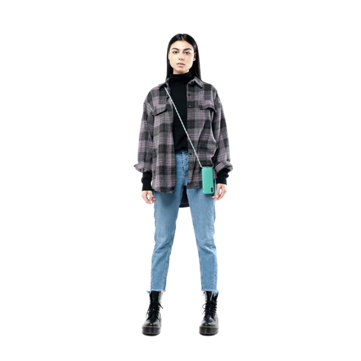 The Dusty Grey Madras Plaid Shirt with Chest Pockets