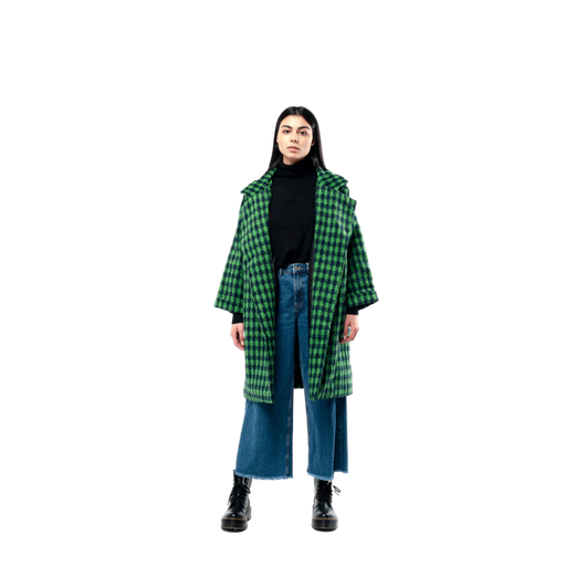 The Oversized Houndstooth Women Coat