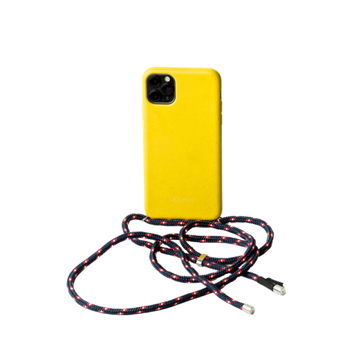 Yellow Case / Navy+Red Rope